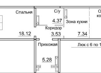 Продам 1-комнатную квартиру, 47.8 м2, рабочий посёлок Краснообск, 3-й микрорайон, 12А, ЖК Кольца