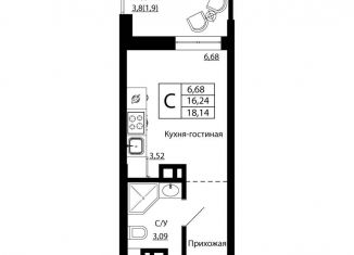 Продам квартиру студию, 17.8 м2, Ростов-на-Дону, улица Текучёва, 370/3