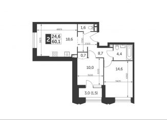 Продам 2-комнатную квартиру, 60.1 м2, Москва, метро Ботанический сад, улица Вильгельма Пика, 1