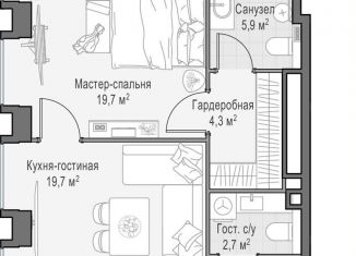 Продажа 1-ком. квартиры, 56.4 м2, Москва