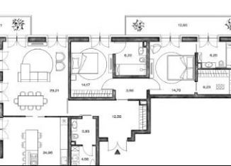 3-комнатная квартира на продажу, 126.6 м2, Москва, Крестовоздвиженский переулок, 4, метро Арбатская