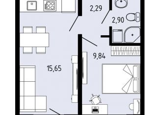 Продаю двухкомнатную квартиру, 31.4 м2, село Фролы