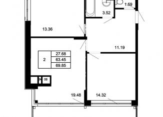 Продажа 2-комнатной квартиры, 69.9 м2, село Павловская Слобода, Изумрудная улица, 6к5