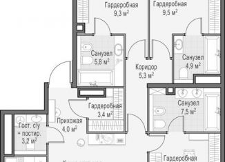 Продам 3-ком. квартиру, 164.2 м2, Москва, метро Улица 1905 года