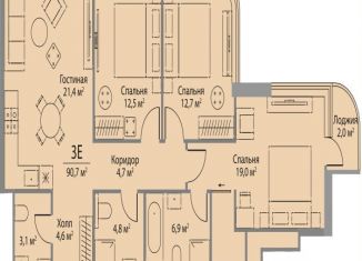 Продается 3-ком. квартира, 90.7 м2, Москва, улица Лобачевского, 124к3А