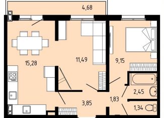 Продается 3-комнатная квартира, 46.8 м2, Пермский край