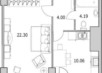 Продажа 1-комнатной квартиры, 43.8 м2, Санкт-Петербург, улица Кустодиева, 7к1, муниципальный округ № 15