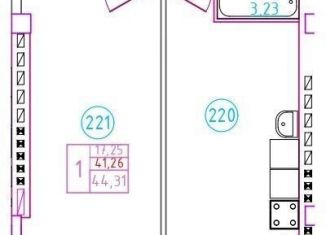 Продается однокомнатная квартира, 44.3 м2, Ростовская область, переулок Бродского, 8