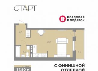 Квартира на продажу студия, 37.8 м2, Пермь