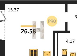 Продам квартиру студию, 26.6 м2, Новосибирск, Калининский район