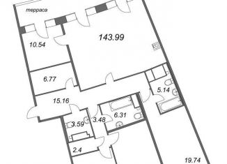 Продается 4-комнатная квартира, 144 м2, Санкт-Петербург, Петровский проспект, 28к1, ЖК Гранд Вью