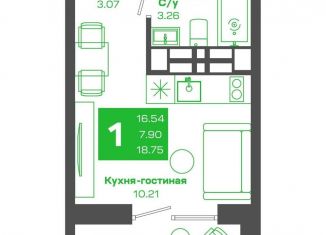 Квартира на продажу студия, 18.8 м2, Владивосток, улица Зелёный Бульвар, 21