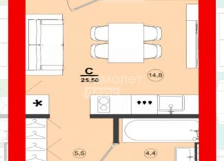 Продажа квартиры студии, 27.5 м2, деревня Хохряки, микрорайон Богатыри, 12