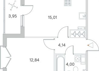 Продается однокомнатная квартира, 38 м2, посёлок Стрельна, ЖК Любоград