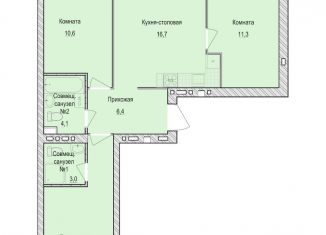 Продаю 3-ком. квартиру, 65.2 м2, Удмуртия, жилой комплекс Санвилл, 5