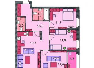 Продается трехкомнатная квартира, 75.9 м2, Волгоградская область