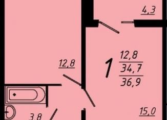 Продам 1-комнатную квартиру, 36.9 м2, Воронеж