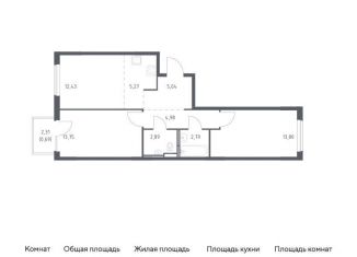 2-ком. квартира на продажу, 61.6 м2, Мытищи, ЖК Мытищи Парк