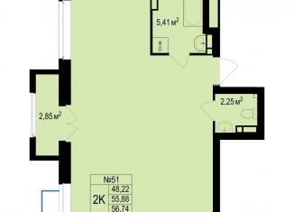 Продажа 2-комнатной квартиры, 56.7 м2, Нижний Новгород, метро Московская