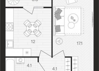 Продаю 1-комнатную квартиру, 40.9 м2, посёлок Мичуринский, Выставочная улица