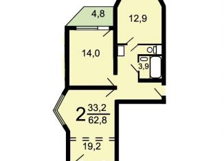 Продается двухкомнатная квартира, 62.8 м2, Москва, улица Ивана Сусанина, 6к1, метро Верхние Лихоборы