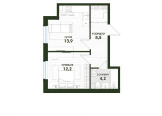 1-комнатная квартира на продажу, 38.8 м2, Краснодар