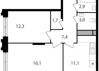 Продам 2-комнатную квартиру, 54.5 м2, Москва, метро Академика Янгеля