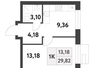 1-комнатная квартира на продажу, 29.8 м2, Москва, 6-я улица Лесные Поляны