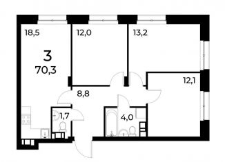 Продаю 3-ком. квартиру, 70.2 м2, Нижний Новгород, Московский район