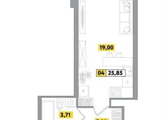 Квартира на продажу студия, 25.9 м2, деревня Радумля