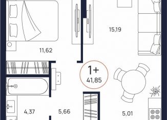 Продам 1-комнатную квартиру, 41.9 м2, Тюменская область