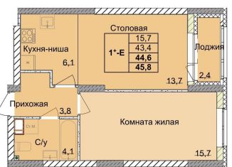 Продам однокомнатную квартиру, 44.6 м2, Нижний Новгород, 1-я Оранжерейная улица, 16