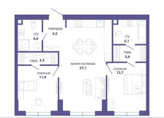 Продам 2-ком. квартиру, 72.8 м2, Москва, метро Аминьевская