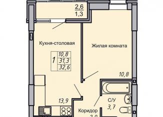 Продам 1-ком. квартиру, 32.6 м2, Волгоград