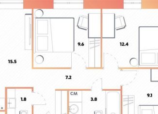 Продается 3-комнатная квартира, 41.7 м2, Москва, ЖК Баланс