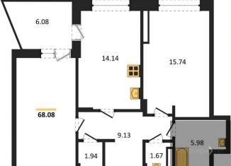 Продажа 2-ком. квартиры, 68.1 м2, Воронежская область