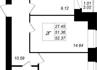 Продается 2-ком. квартира, 52.4 м2, село Осиново, жилой комплекс Радужный-2, с8