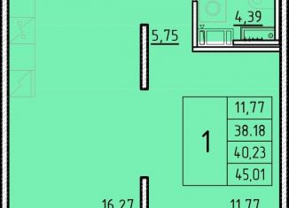 Продам 1-комнатную квартиру, 38.2 м2, посёлок Шушары