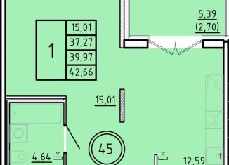 Продажа 1-ком. квартиры, 37.3 м2, Санкт-Петербург