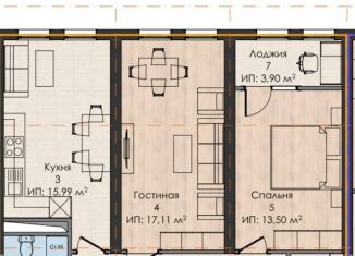 Продается 2-комнатная квартира, 69.2 м2, Грозный, проспект В.В. Путина, 1/82