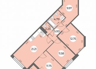 Продам 3-ком. квартиру, 81 м2, Санкт-Петербург, муниципальный округ Южно-Приморский