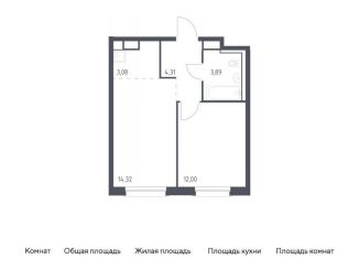 Продам 1-комнатную квартиру, 37.6 м2, Мурино