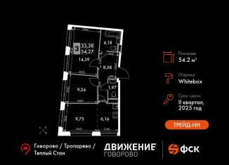 Продажа 3-комнатной квартиры, 54.3 м2, Москва