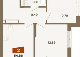 Продаю 2-ком. квартиру, 54.7 м2, Екатеринбург, Верх-Исетский район