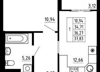 Продается однокомнатная квартира, 36.3 м2, Екатеринбург, Походная улица, 12, метро Ботаническая