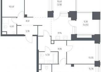 Трехкомнатная квартира на продажу, 108.3 м2, Москва, метро Минская, жилой комплекс Нова, к3