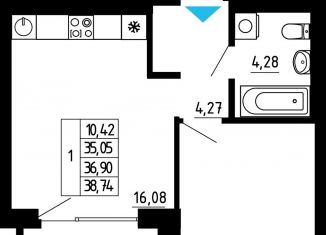 Продаю 1-комнатную квартиру, 36.9 м2, Екатеринбург, Походная улица, 12, метро Ботаническая