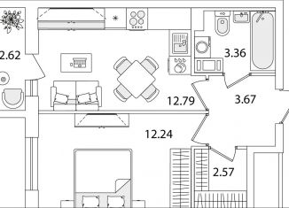 Продаю 1-комнатную квартиру, 35.9 м2, Санкт-Петербург, улица Тамбасова, 5Н, Красносельский район