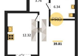 Продается 1-комнатная квартира, 39.8 м2, Новосибирск, метро Заельцовская