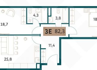 Продажа 3-ком. квартиры, 82.5 м2, Москва, Винницкая улица, 8к2, метро Ломоносовский проспект